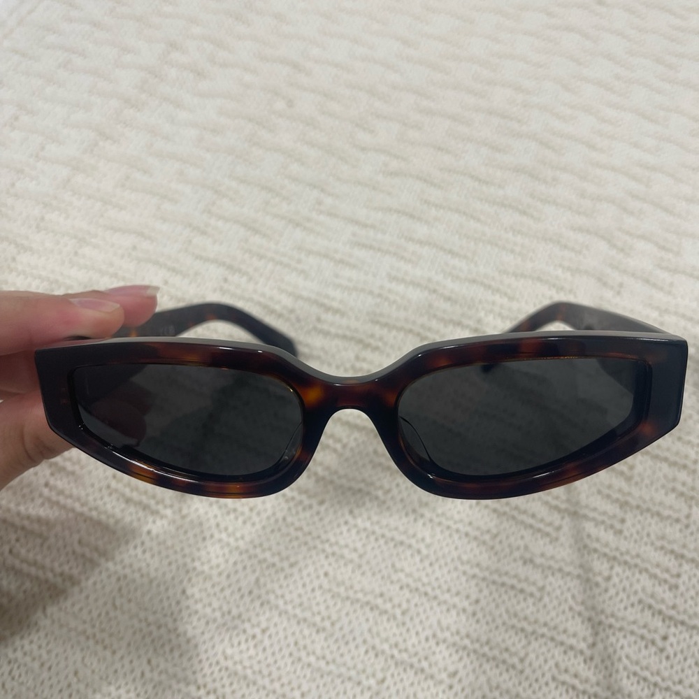 Celine Brown Rectangular Sunglasses - image 1